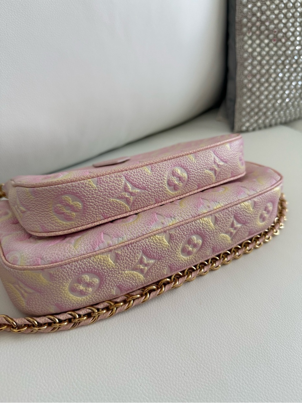 Louis Vuitton Pink and Yellow Empreinte stardust multi pochette - Picture 3 of 11